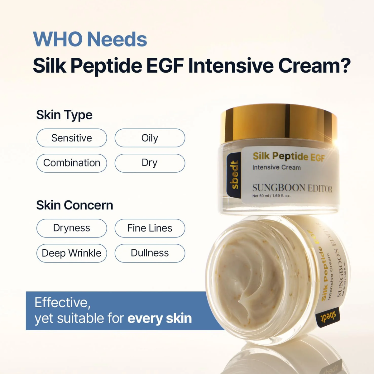 Sungboon Editor Silk Peptide EGF Intensive Cream 50ml