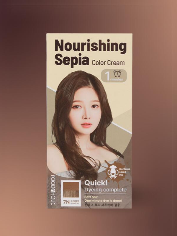 Foodaholic Nourishing Sepia Color Cream 1min 7N Natural Brown 60g Foodaholic