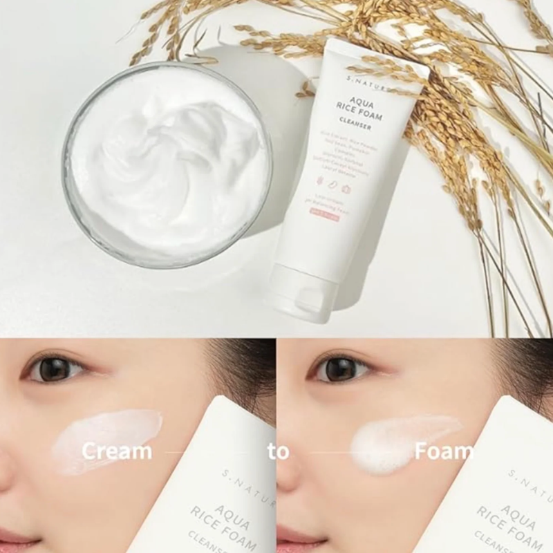 S.Nature Aqua Rice Foam Cleanser 160ml - PinknBlossom