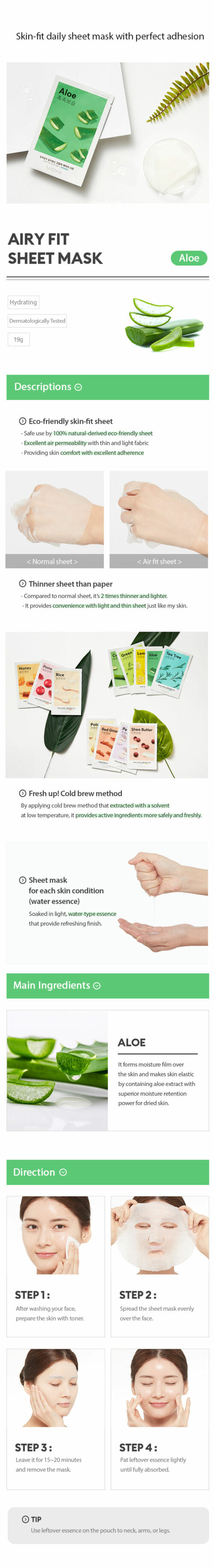 MISSHA Airy Fit Sheet Mask Aloe MISSHA
