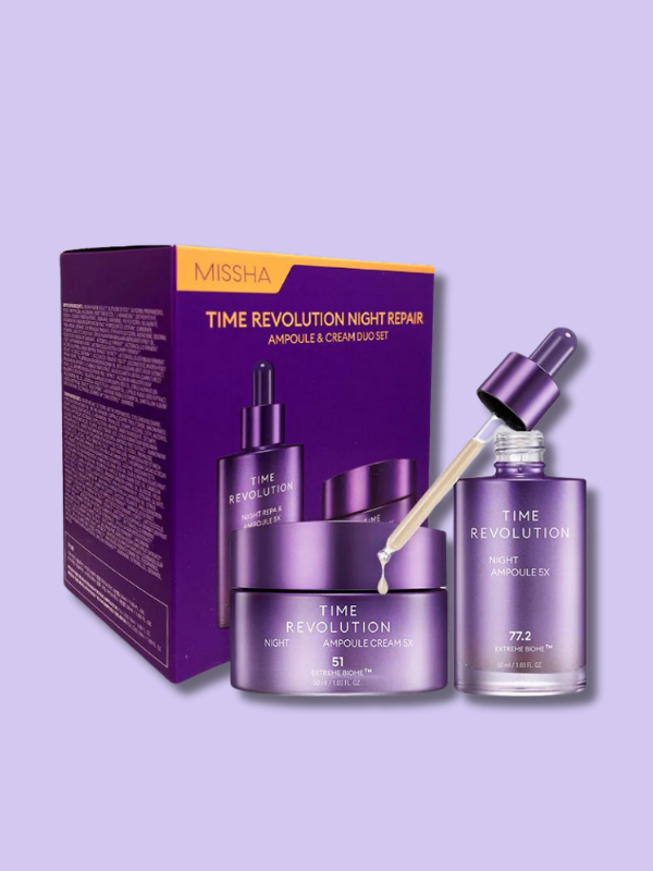 Free MISSHA Time Revolution Night Ampoule & Cream Duo Set N/A