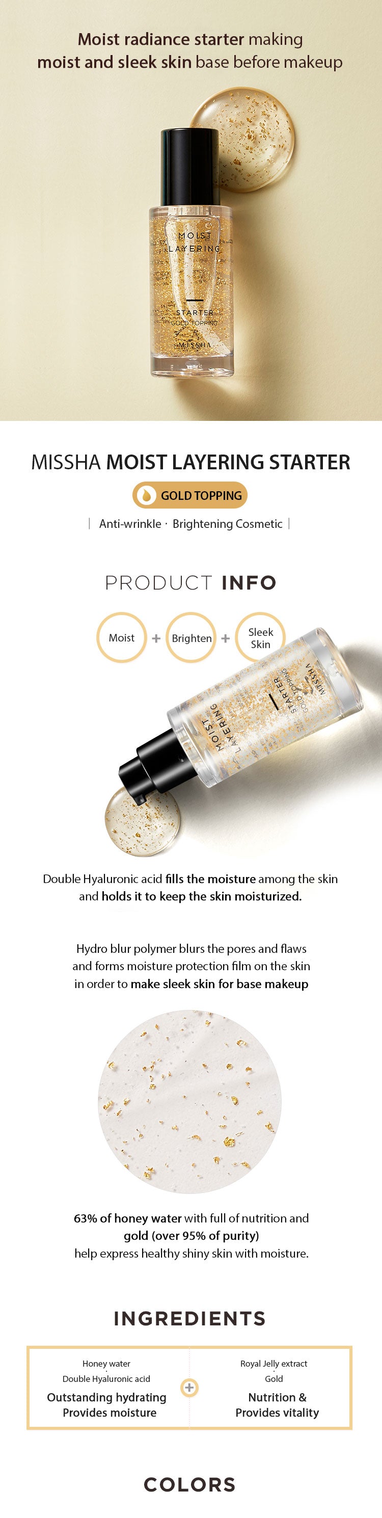 MISSHA Moist Layering Starter Gold Topping 30ml MISSHA