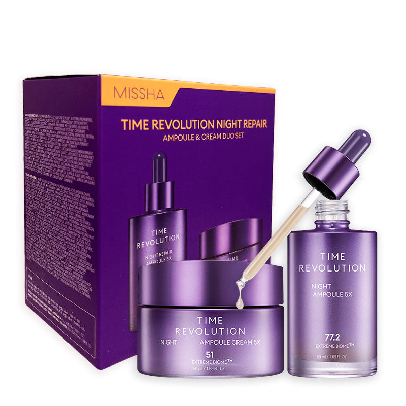 Free MISSHA Time Revolution Night Ampoule & Cream Duo Set N/A