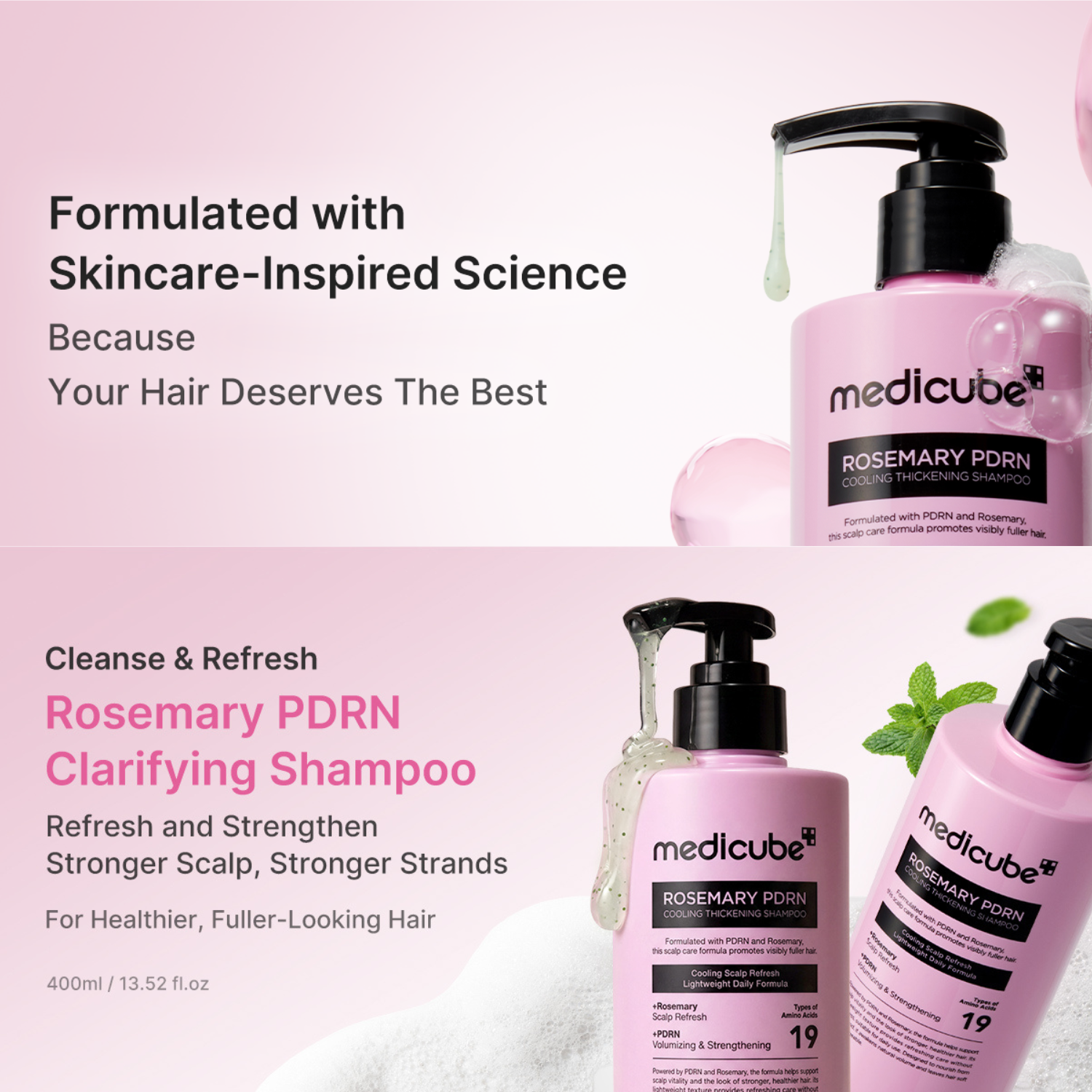 medicube Rosemary PDRN Cooling Thickening Shampoo 400ml