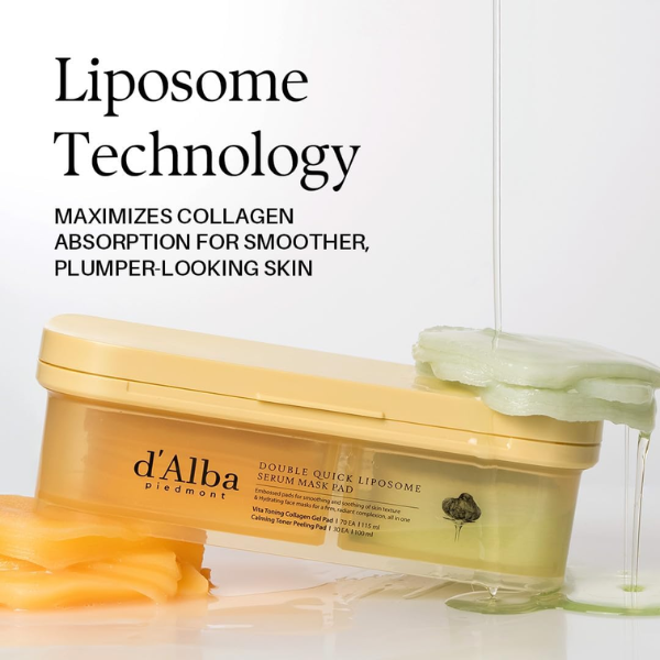 d'Alba Double Quick Liposome Serum Mask Pad 225ml / 100pads